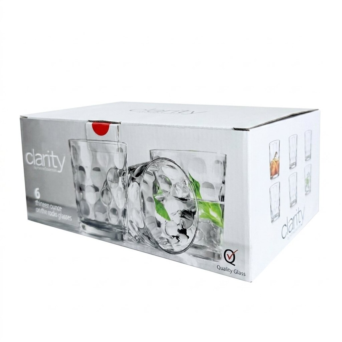 SET X6 VASO WHISKY 390ML CIRCULAR CLARITY 