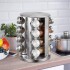 Especiero Redondo Giratorio 16 Frascos De Vidrio Acero Inox Especiero Redondo Giratorio 16 Frascos De Vidrio Acero Inox