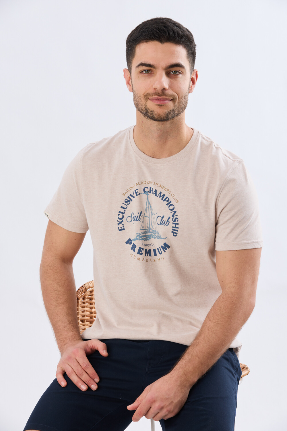 REMERA ESTAMPADA DE ALGODÓN Beige