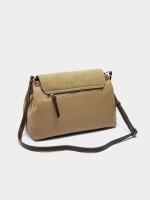 Bolso Bandolera Con Piel E Solapa camel