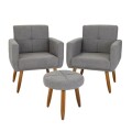 CONJUNTO 2 POLTRONAS + PUFF ORLEANS - VARIOS COLORES CONJUNTO 2 POLTRONAS + PUFF ORLEANS - VARIOS COLORES