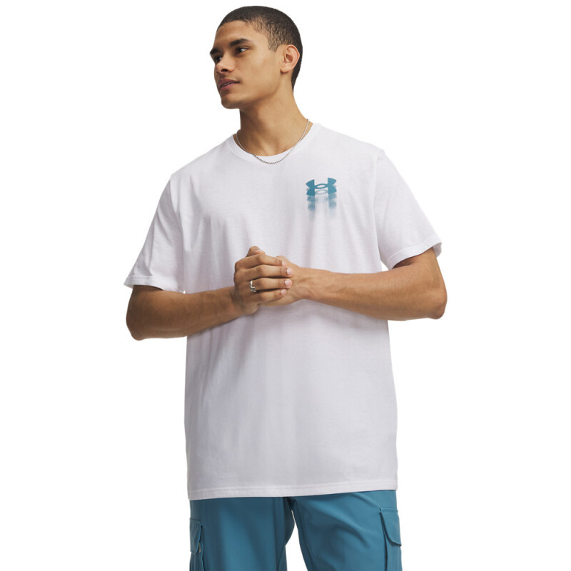 UA M BLUR LOGO SS-WHT WHT-100