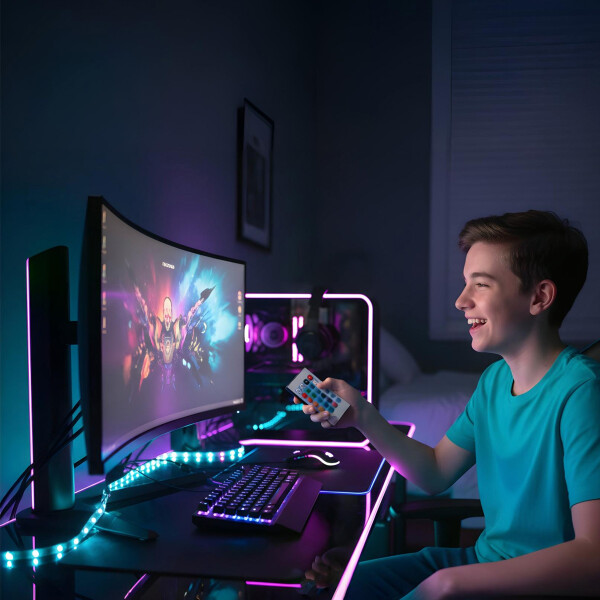 Controlador Cinta Tira Led Rgb Bluetooth USB DC + Control Color Blanco