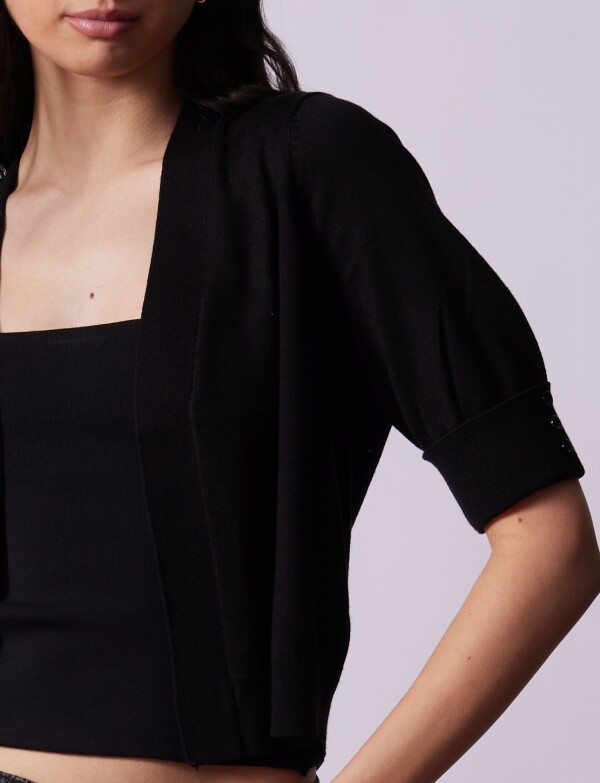 Cardigan Puño Botones NEGRO