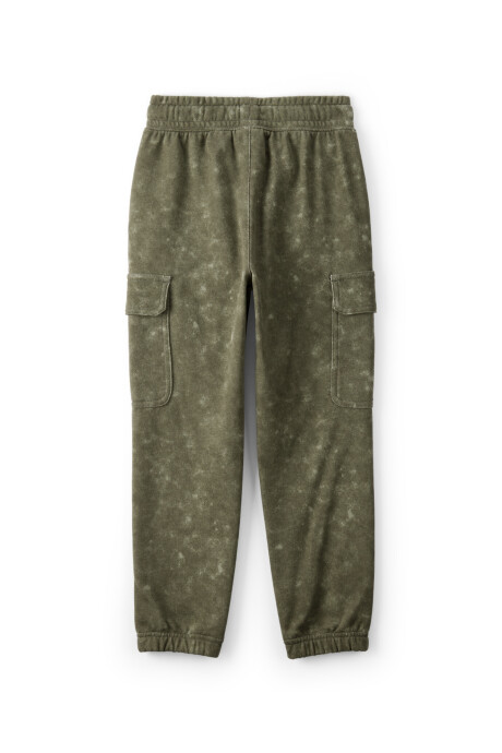 Pantalón deportivo cargo de algodón, verde Sin color