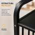 Rack 3 Estantes Metal Rueditas Mueble Organizador Estanteria Variante Color Negro