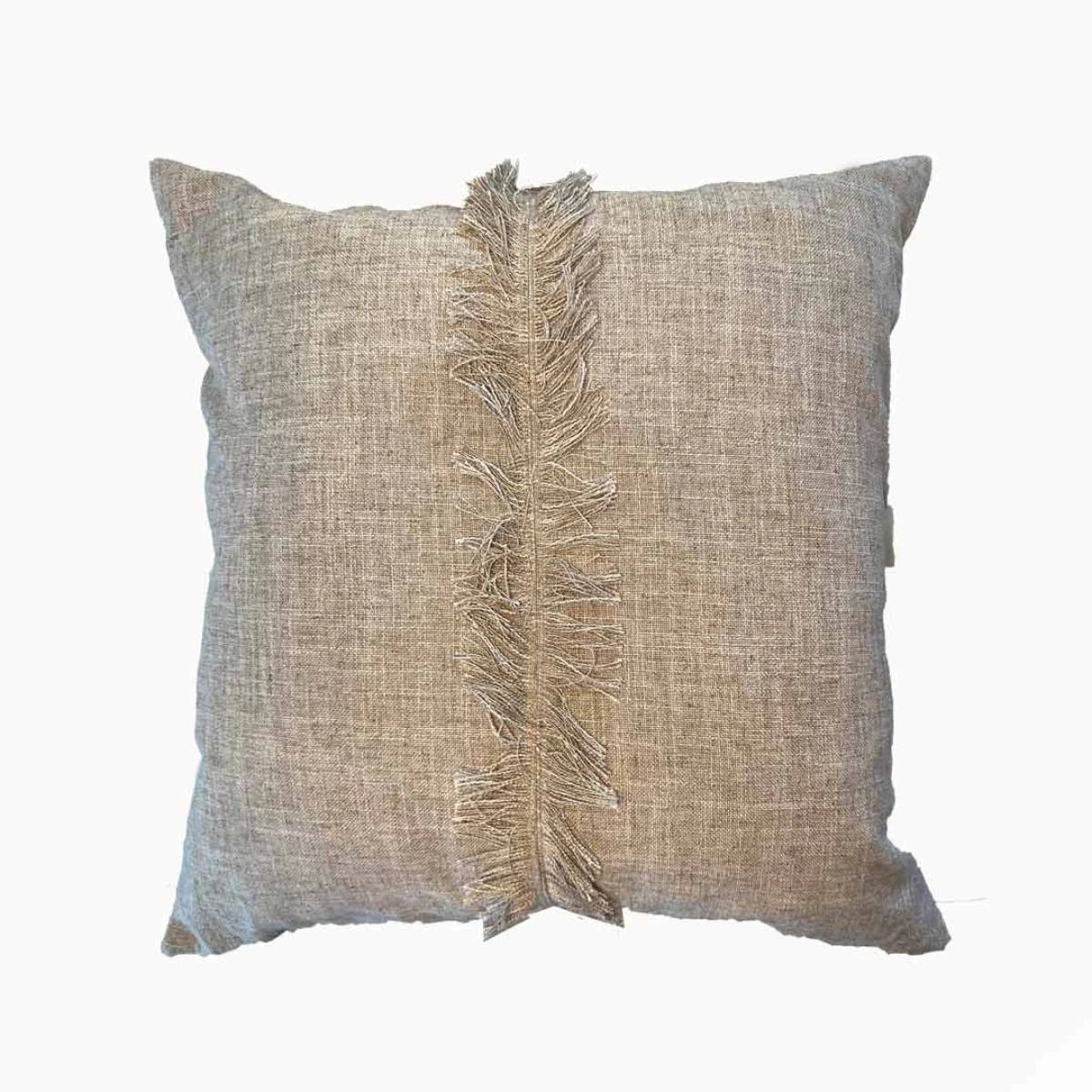 Almohadón Sidney - 60x60cm - Gris con flecos 1 