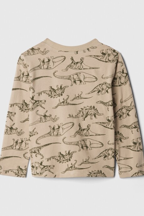 Remera Grafico Manga Larga Toddler Niño Khaki