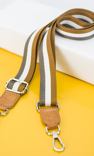 CORREA GALON PARA CARTERA SUELA ARENA Y CHOCOLATE