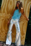 Formal Leather Pants Plateado