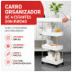 Carro organizador de 4 estantes con ruedas BLANCO