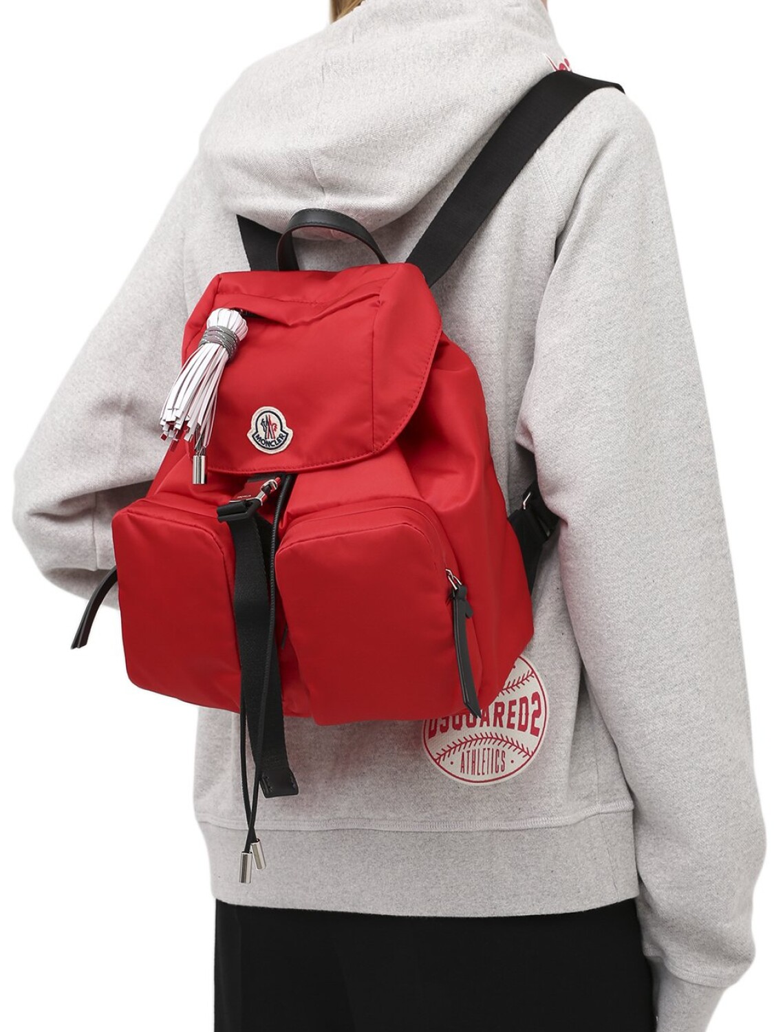 Moncler -Mochila de nylon impermeable, Dauphine Rojo