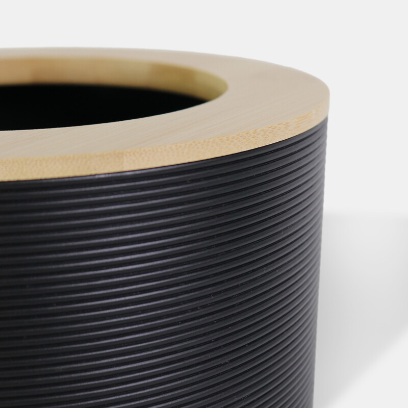 BASURERO PLAST NEGRO/BAMBU 20X26CM Unica