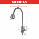Canilla flexible para mesada de cocina agua fría PLATEADO
