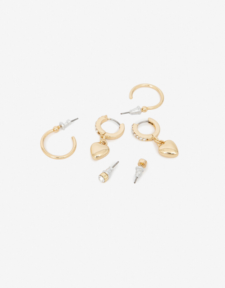 Aros Sets Strass Set De Aros Con Strass - Dorado