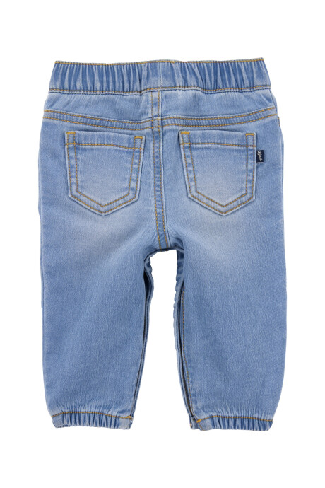 Pantalón jean con broches en las piernas Sin color