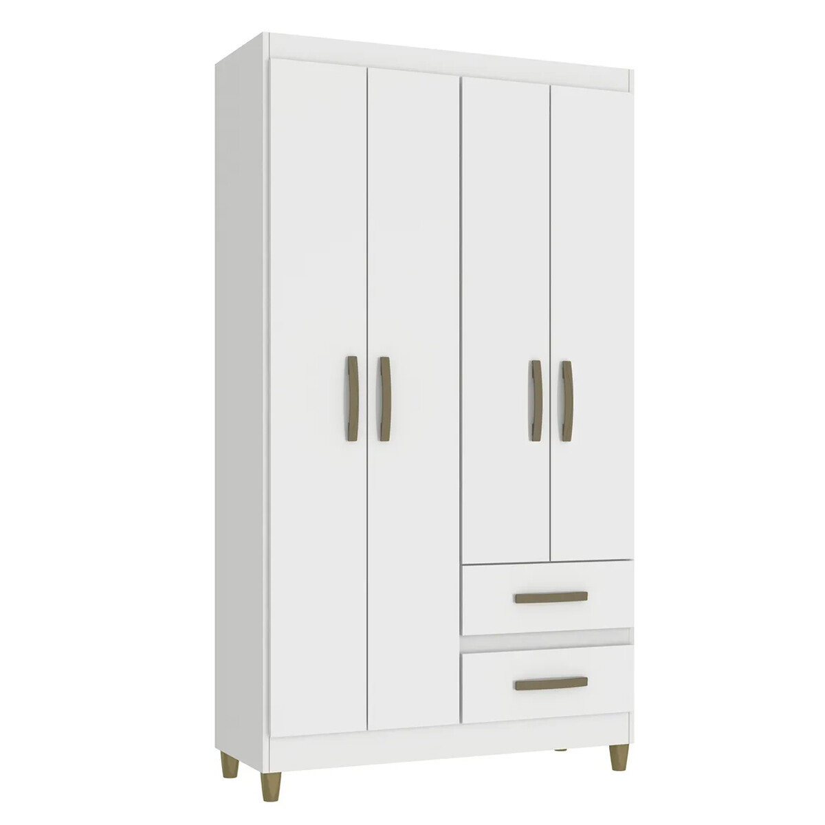 ROPERO 4 PUERTAS 2 CAJONES GUARDARROPA ARMARIO CLOSET PLACARD - BLANCO 