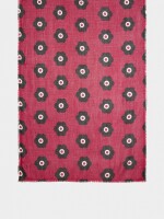 Pañuelo Estampado Floral Con Lana rojo