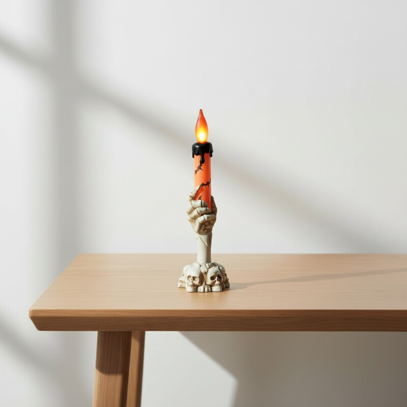 Velas con luz led - Decoración Halloween Naranja 22cm