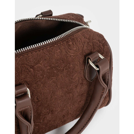 Cartera Bowling Suede Chocolate Marron Chocolate