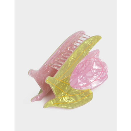 Broche Acrílico Flor Rosa Claro