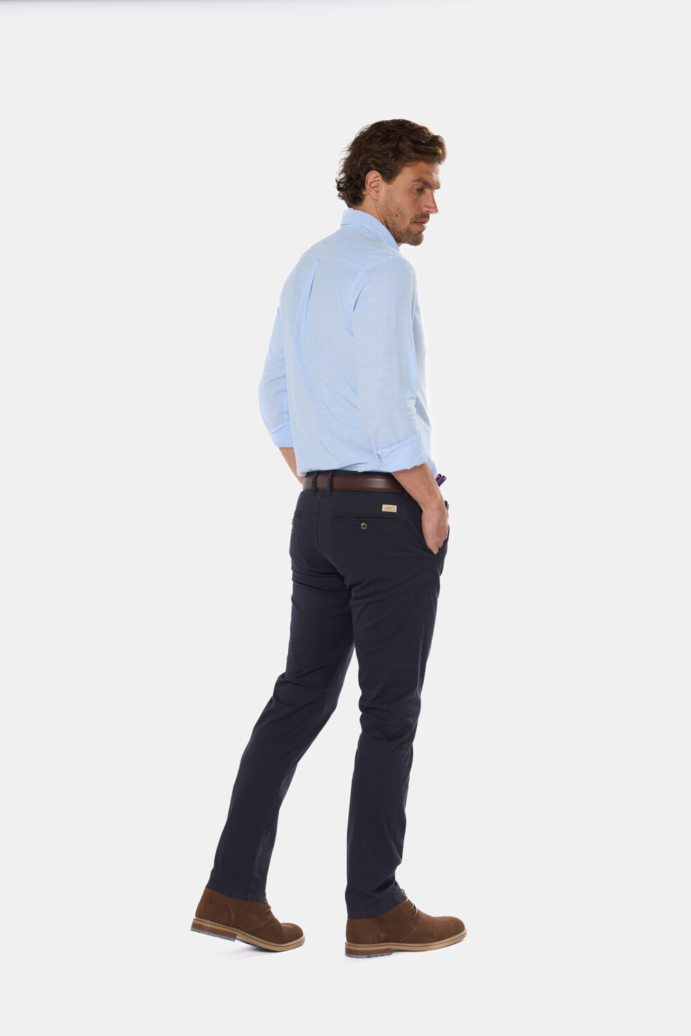 PANTALON CLÁSICO CON SPANDEX Azul