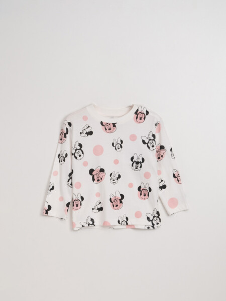 Remera estampa Minnie Blanco