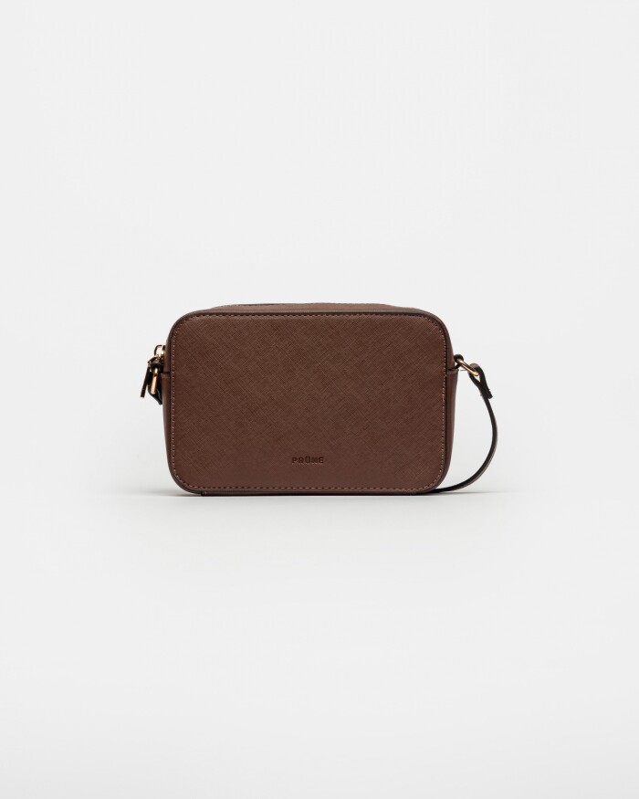 Mini Bag Lane En Efecto Cuero Zaffiano Marron