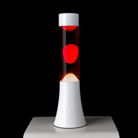 Lámpara De Lava Blanca Y Roja 30 Cm