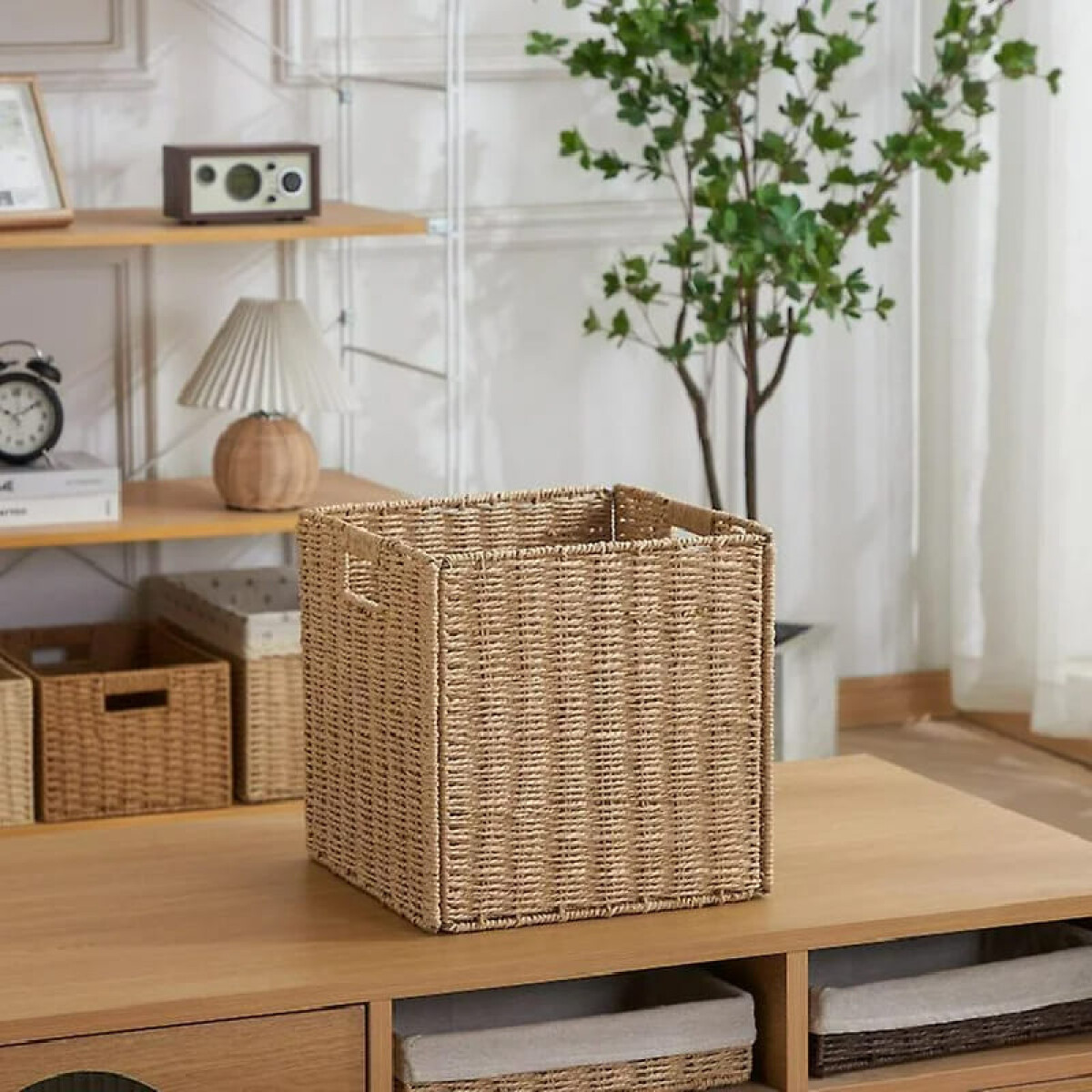 Cubo organizador ratán 