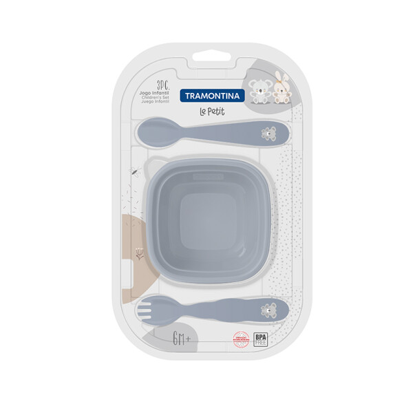 Juego cubieros infantil gris 3 piezas "LE PETIT" -TRAMONTINA TR5184