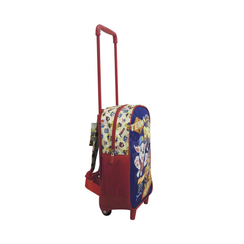 Mochila Infantil Paw Patrol con Carro Tafeta Chica 30 x 23 cm AZUL/ROJO