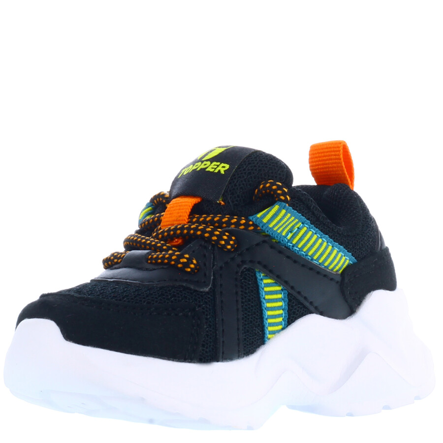Championes Infantiles Topper Chalpa Bebe Negro - Verde - Anaranjado