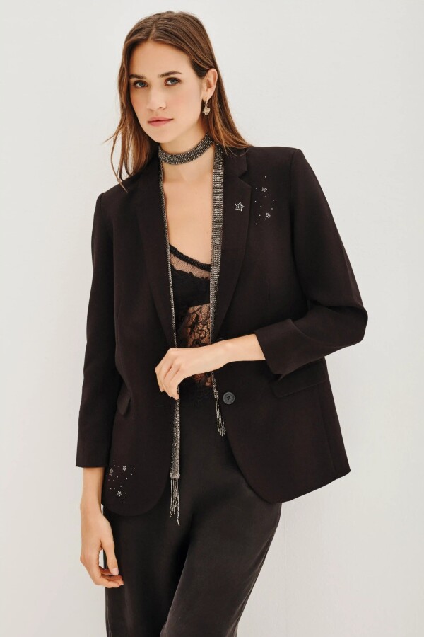 Saco Pinda Strass Negro
