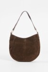Cartera de hombro suede trenzado chocolate