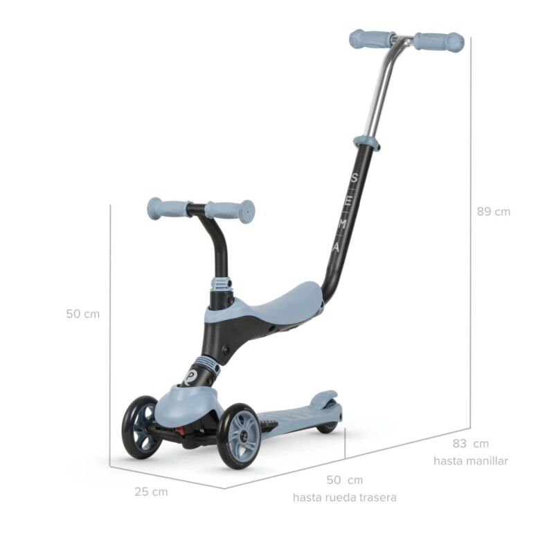 Monopatin DELUXE Qplay Sema 2 en 1 Azul