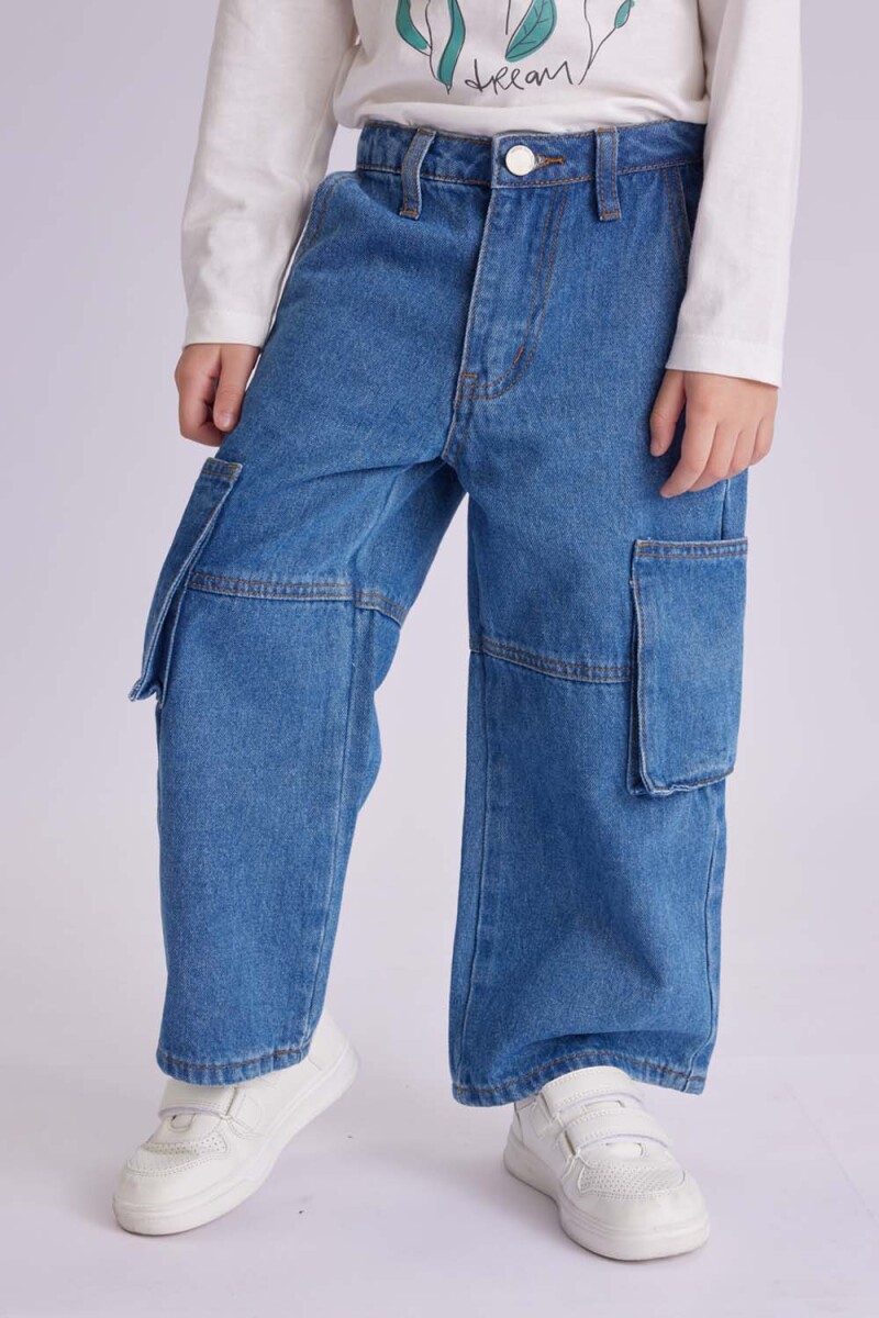 Pantalón de jean cargo Azul
