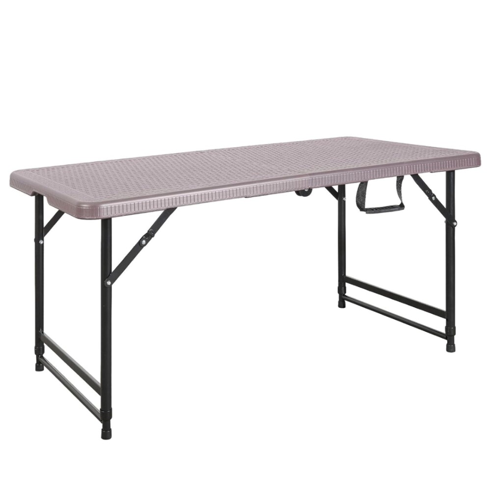 Mesa Plegable altura ajustable 120 cm Marrón Mesa Plegable altura ajustable 120 cm Marrón