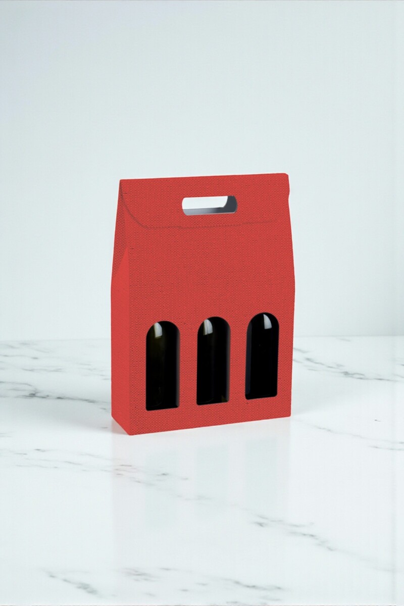 Caja c/ventana 3 botellas 27x9x38,5 - 38029 - LINO ROSSO 