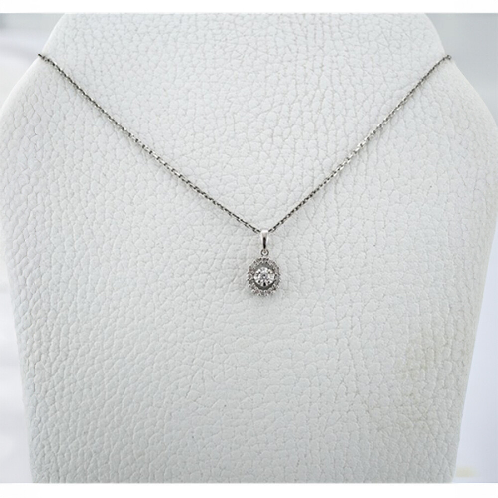 Cadena Y Colgante Oro Blanco 18 K Y Brillantes Cadena Y Colgante Oro Blanco 18 K Y Brillantes