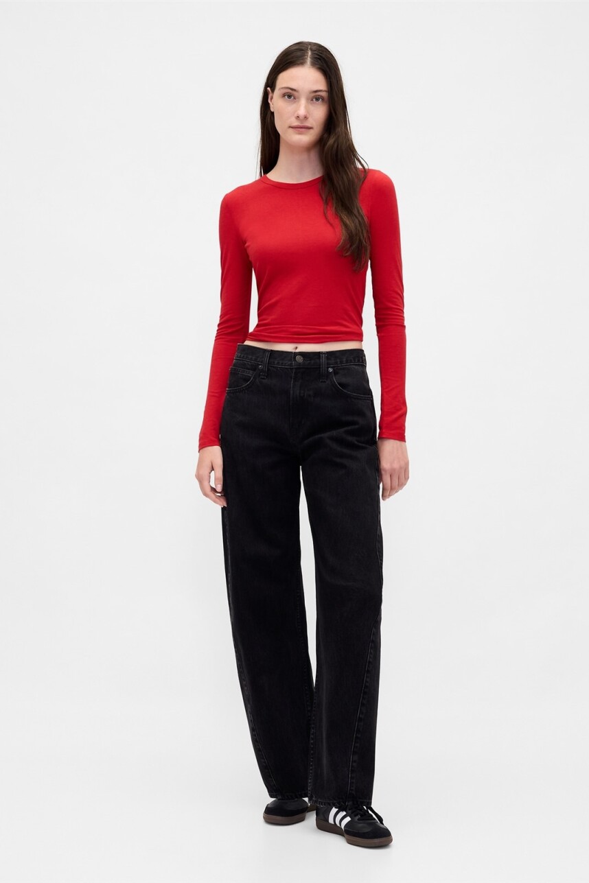 Remera Manga Larga Mujer Modern Red