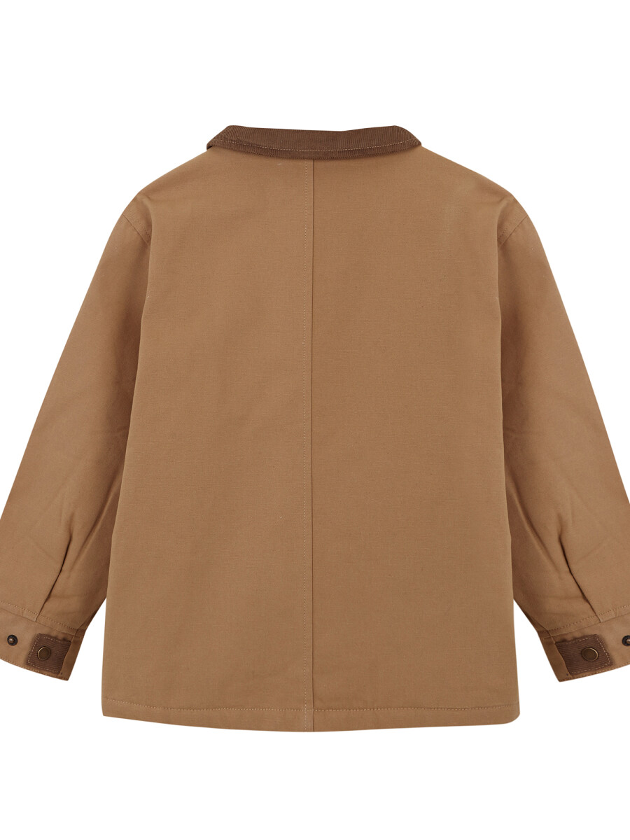 Campera Encerada Con Cuello Camel