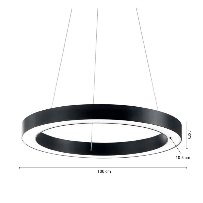 PLRCZ80 Colgante LED Zurich III 80W Negro ø 100 cm