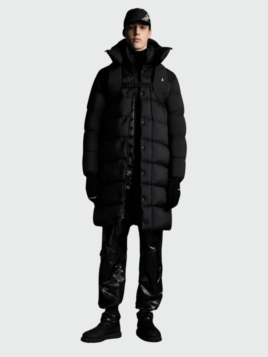 Moncler -Campera estilo parka impermeable con capucha desmontable rellena de plumas, Hanss - Negro 