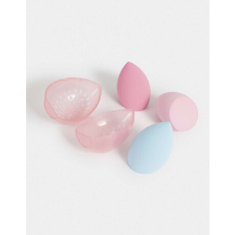 Set De Esponjas De Maquillaje Con Case Combinacion Multicolor