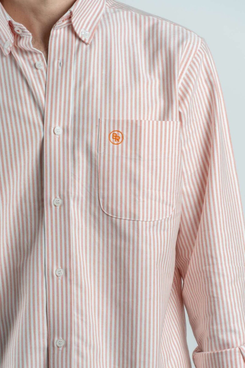 Camisa Oxford Rayada Brixton Roja