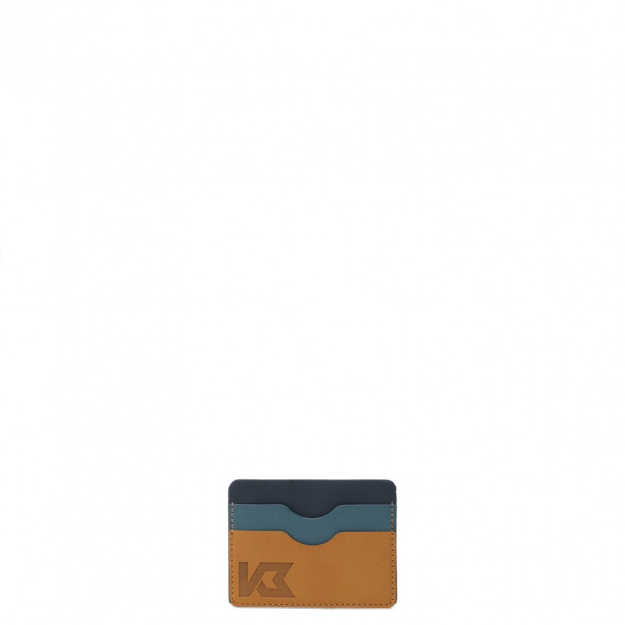 Billetera N+ MarrÃ³n Camel - Azul