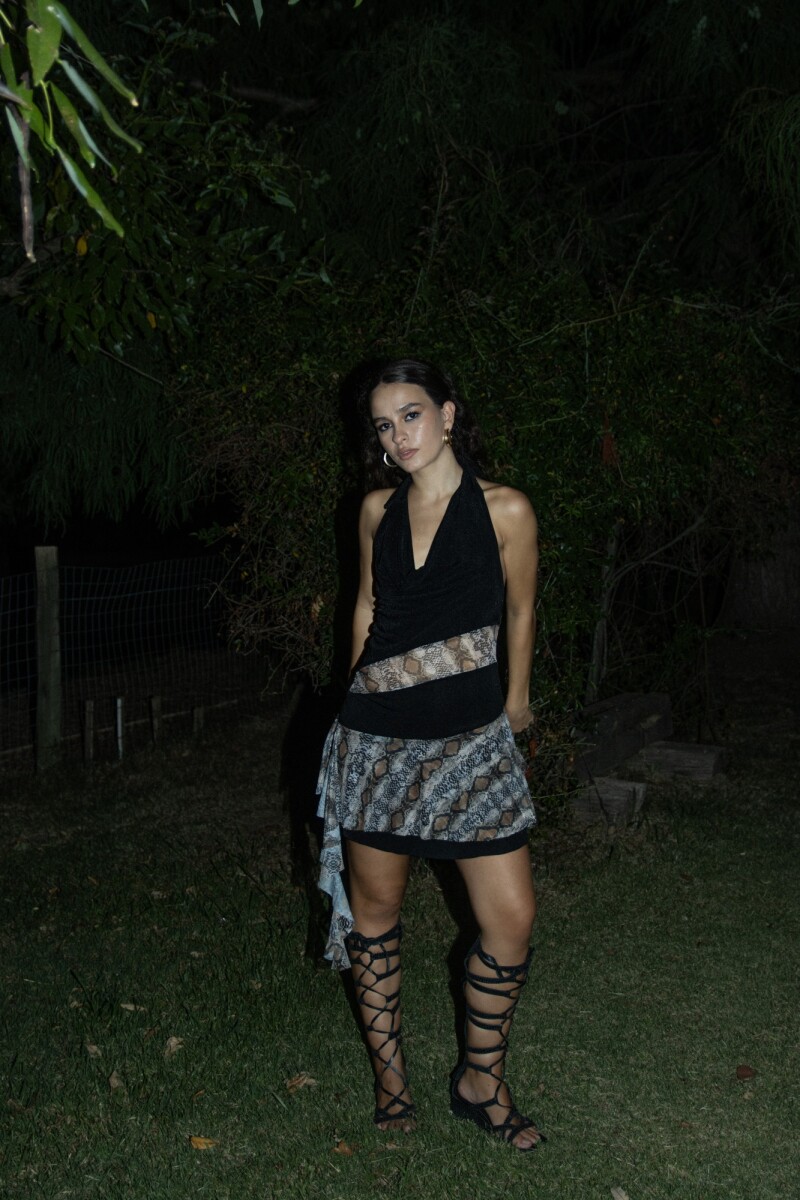 Vestido Spark NEGRO Y CRUDO