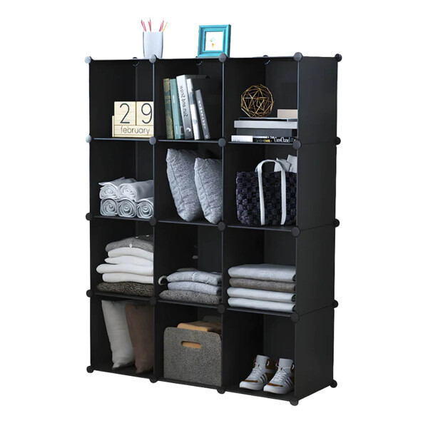 Estantería Biblioteca IMBACK IBK-PLC009 | 12 Cubos Modulares, Compacta, Resistente y Versátil Negro Estantería Biblioteca IMBACK IBK-PLC009 | 12 Cubos Modulares, Compacta, Resistente y Versátil Negro
