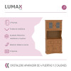 Cristalero Armario Lumax Aparador 4 puertas 2 cajones madera maciza Cristalero Armario Lumax Aparador 4 puertas 2 cajones madera maciza